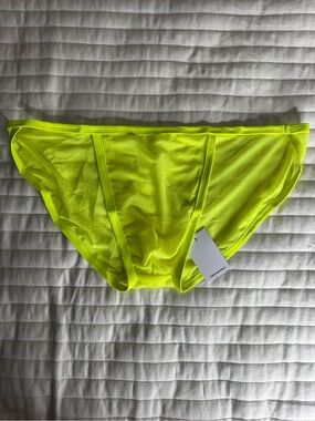 TODD SANFIELD Men's Neon Yellow Mesh Briefs - Lightweight Mesh Comfort